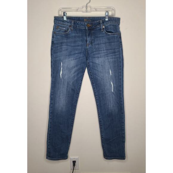KUT from the Kloth distressed Catherine boyfriend jeans - 8 - Picture 1 of 6